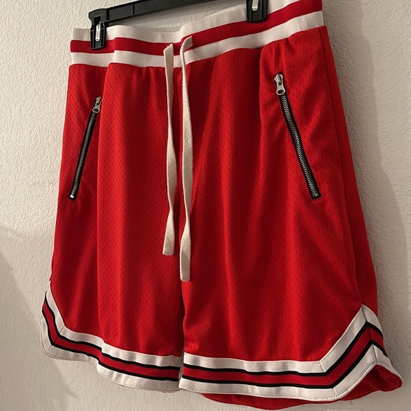 Vintage Bascom Projects 1993 -XXV  Red Basketball Mesh Shorts L - Picture 3 of 8
